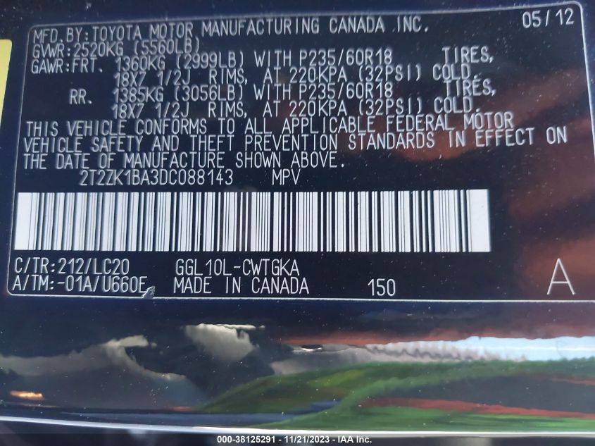 2013 LEXUS RX 350 - 2T2ZK1BA3DC088143