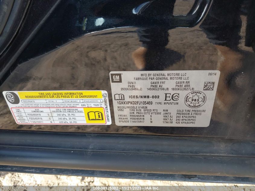 2015 GMC ACADIA SLE - 1GKKVPKD2FJ105469