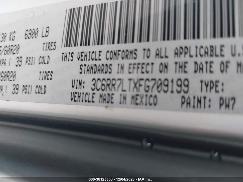 2015 RAM 1500 BIG HORN - 3C6RR7LTXFG709199