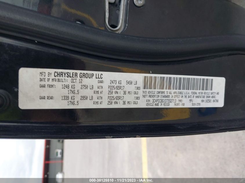 2013 DODGE JOURNEY SXT - 3C4PDCBG1DT552713