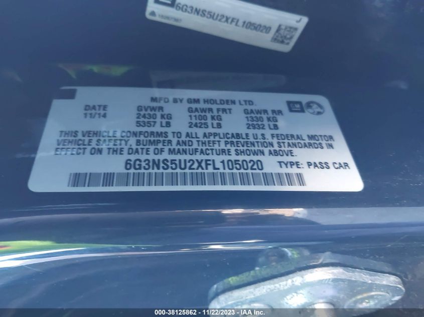 2015 CHEVROLET CAPRICE POLICE - 6G3NS5U2XFL105020