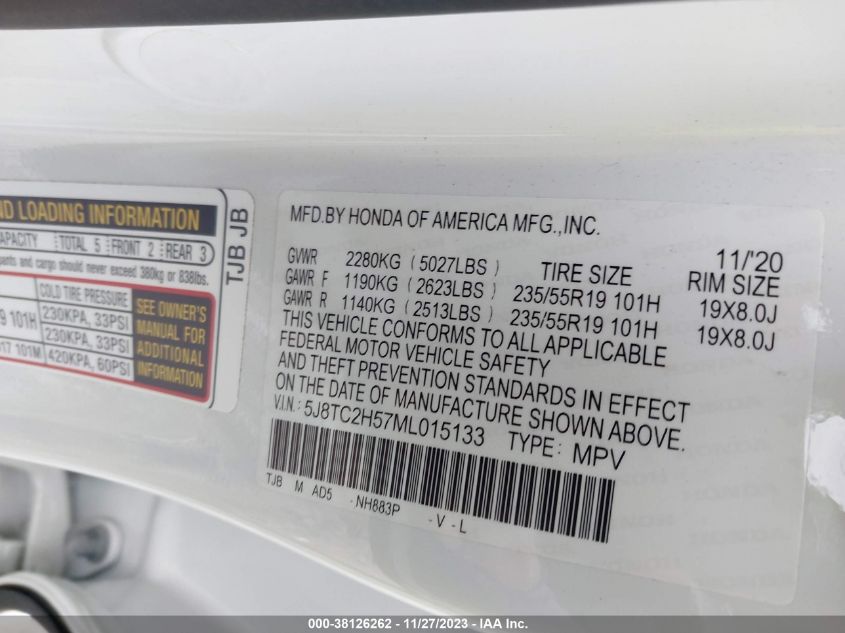 2021 ACURA RDX W/TECHNOLOGY PACKAGE - 5J8TC2H57ML015133