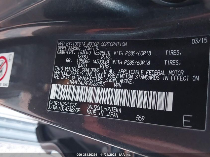 2015 TOYOTA LAND CRUISER - JTMHY7AJ9F4033253