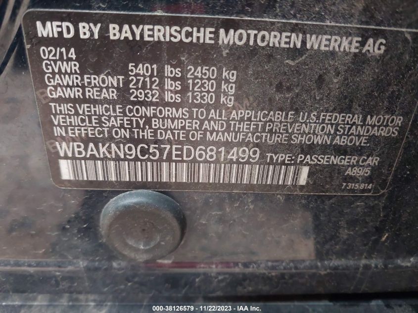 2014 BMW 550I - WBAKN9C57ED681499