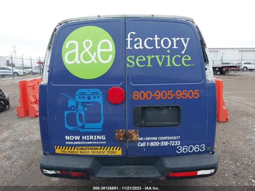 2013 CHEVROLET EXPRESS 1500 WORK VAN 1GCSGAFX3D1156368