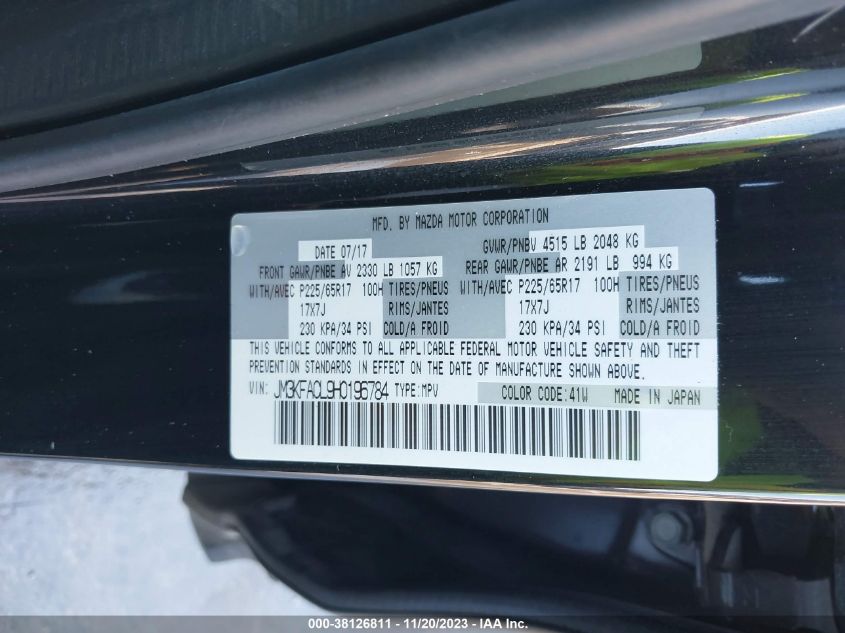 2017 MAZDA CX-5 TOURING - JM3KFACL9H0196784