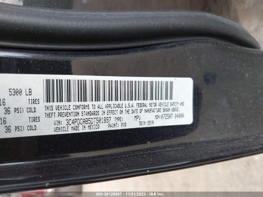 2013 DODGE JOURNEY SE - 3C4PDCAB5DT501897