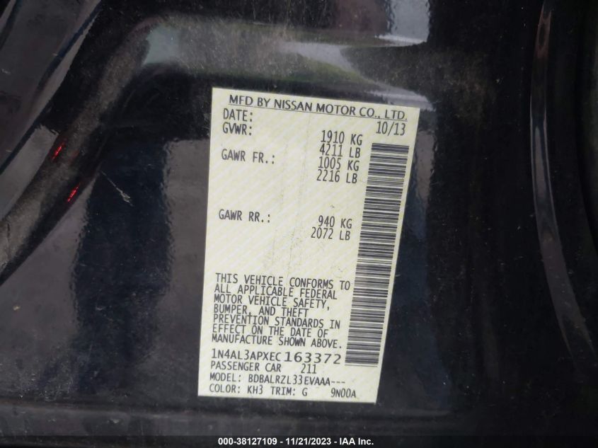 2014 NISSAN ALTIMA 2.5 S - 1N4AL3APXEC163372
