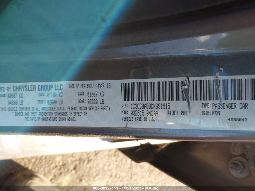 2013 CHRYSLER 200 LX - 1C3CCBAB9DN691915