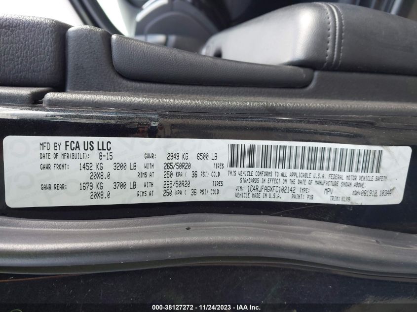 2015 JEEP GRAND CHEROKEE LAREDO - 1C4RJFAGXFC102142