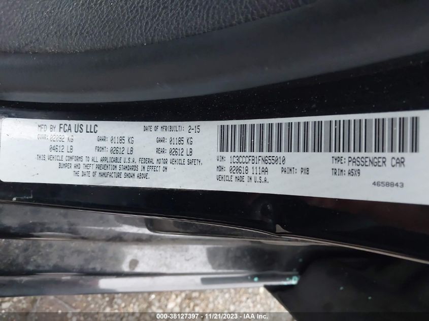 2015 CHRYSLER 200 LX - 1C3CCCFB1FN655010