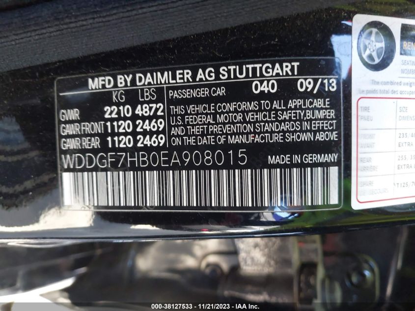 2014 MERCEDES-BENZ C 63 AMG WDDGF7HB0EA908015