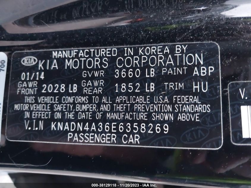2014 KIA RIO SX - KNADN4A36E6358269