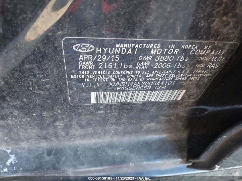 2016 HYUNDAI ELANTRA SE - KMHDH4AE3GU544101