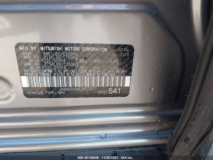 2020 MITSUBISHI OUTLANDER ES 2.4 - JA4AD2A34LZ007007