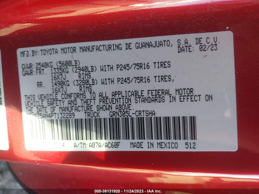 2023 TOYOTA TACOMA ACCESS CAB/SR/SR5 - 3TYSZ5AN4PT132289