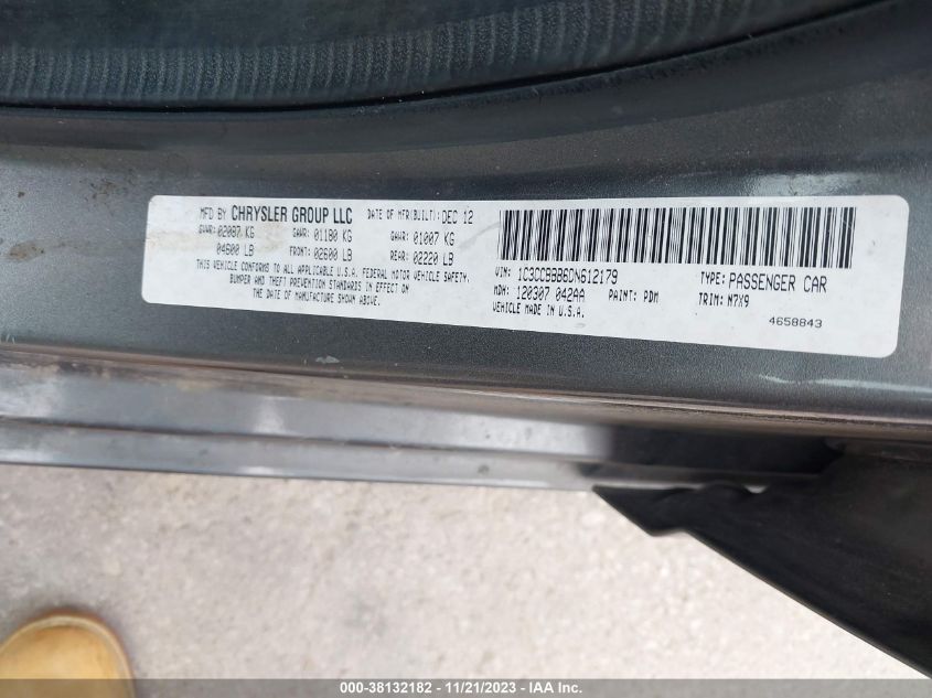 2013 CHRYSLER 200 TOURING - 1C3CCBBB6DN612179