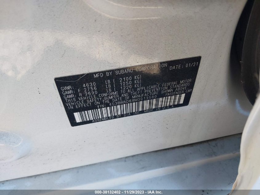2021 SUBARU LEGACY PREMIUM - 4S3BWAD68M3013580