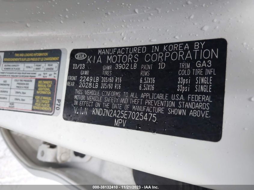 2014 KIA SOUL BASE - KNDJN2A25E7025475