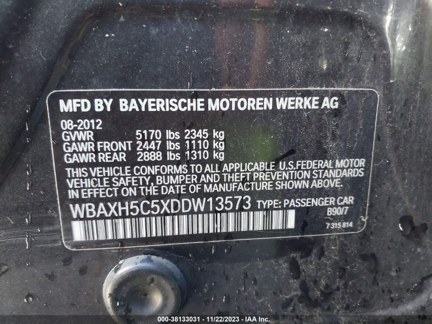 2013 BMW 528I XDRIVE - WBAXH5C5XDDW13573