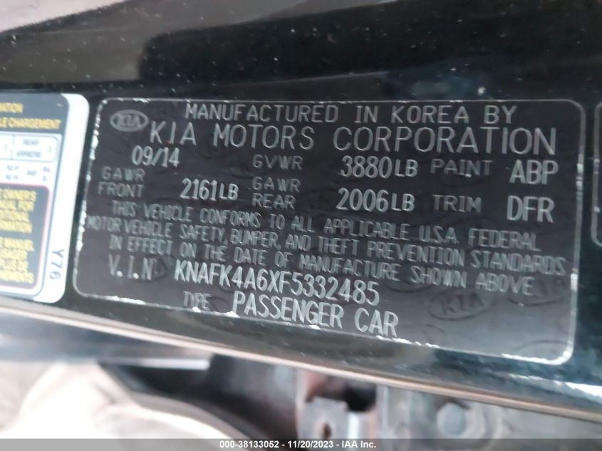 2015 KIA FORTE LX - KNAFK4A6XF5332485