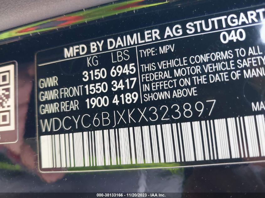 2019 MERCEDES-BENZ G 550 4MATIC - WDCYC6BJXKX323897