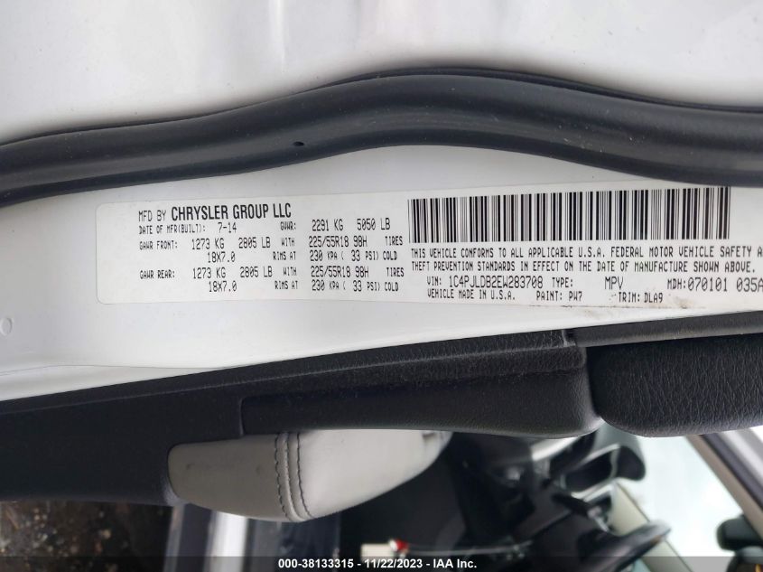 2014 JEEP CHEROKEE LIMITED - 1C4PJLDB2EW283708
