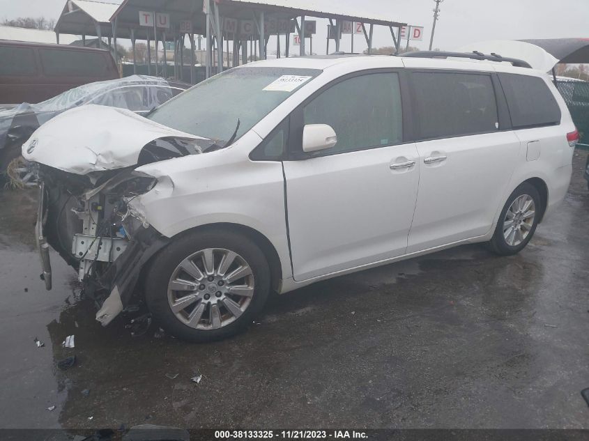 2013 TOYOTA SIENNA LIMITED V6 7 PASSENGER - 5TDYK3DCXDS366182