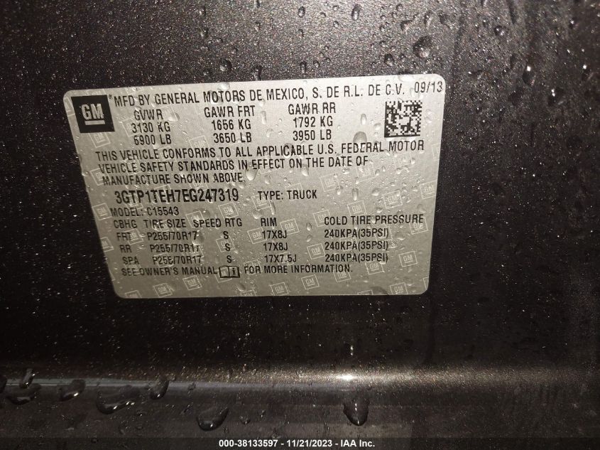 2014 GMC SIERRA 1500 - 3GTP1TEH7EG247319