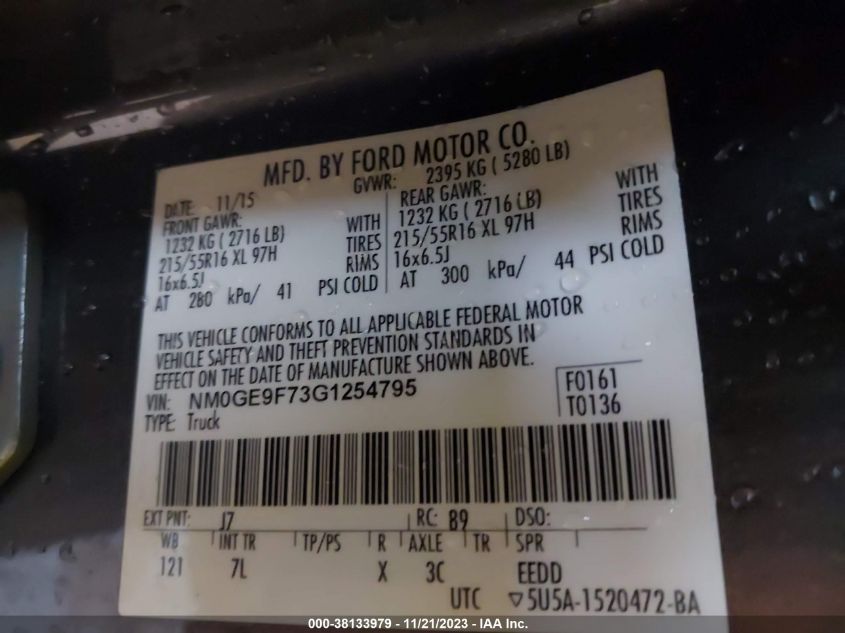 2016 FORD TRANSIT CONNECT XLT - NM0GE9F73G1254795