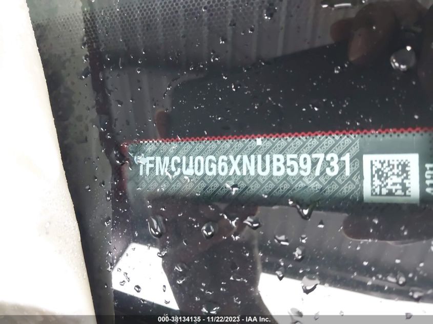 2022 FORD ESCAPE SE - 1FMCU0G6XNUB59731