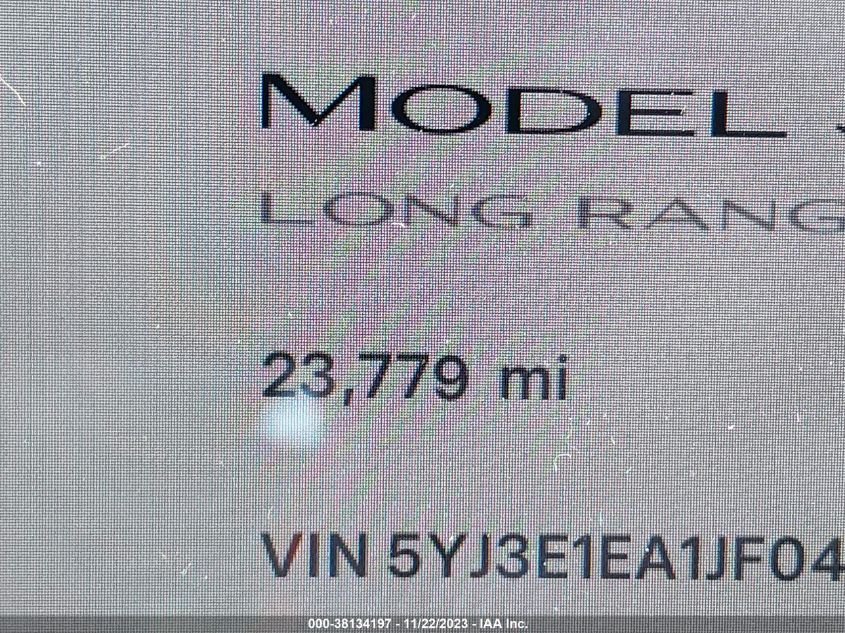 2018 TESLA MODEL 3 LONG RANGE/MID RANGE - 5YJ3E1EA1JF047515