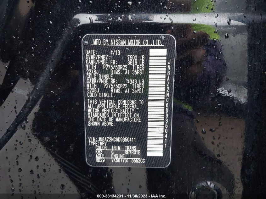 2013 INFINITI QX56 - JN8AZ2NC6D9350411