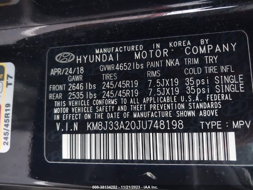 2018 HYUNDAI TUCSON VALUE - KM8J33A20JU748198