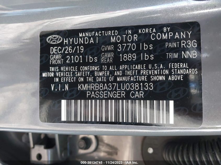 2020 HYUNDAI VENUE SE - KMHRB8A37LU038133