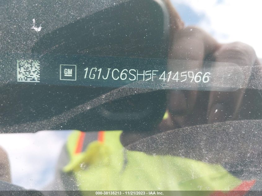 2015 CHEVROLET SONIC LT AUTO - 1G1JC6SH5F4145966