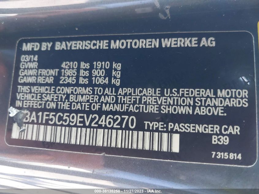 2014 BMW 228I WBA1F5C59EV246270