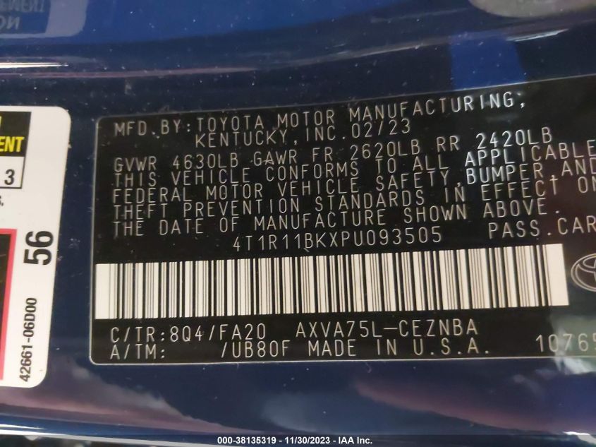 2023 TOYOTA CAMRY LE - 4T1R11BKXPU093505