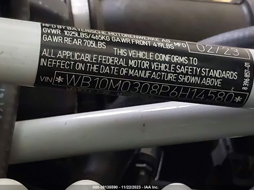 2023 BMW R 1250 GS WB10M0308P6H14580