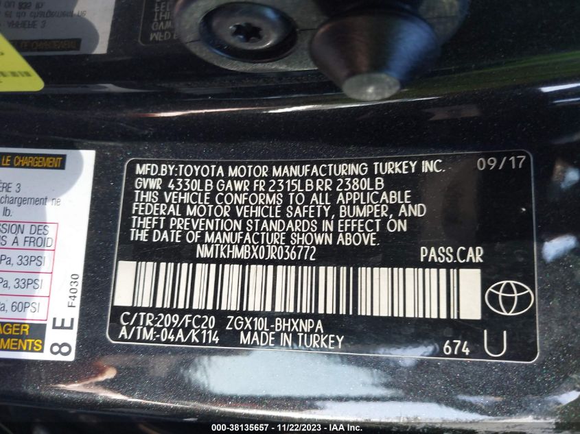 2018 TOYOTA C-HR XLE - NMTKHMBX0JR036772