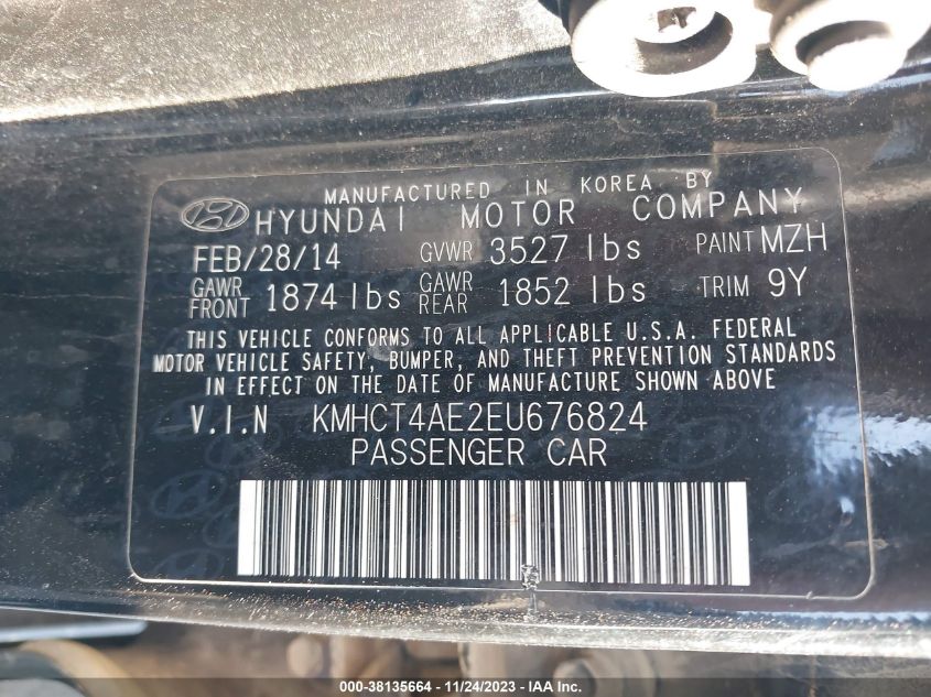 2014 HYUNDAI ACCENT GLS - KMHCT4AE2EU676824