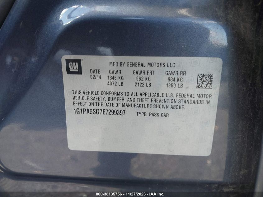2014 CHEVROLET CRUZE LS - 1G1PA55G7E7299397