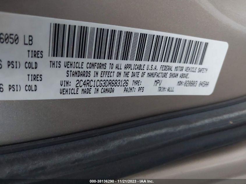 2013 CHRYSLER TOWN & COUNTRY TOURING-L - 2C4RC1CG3DR683126