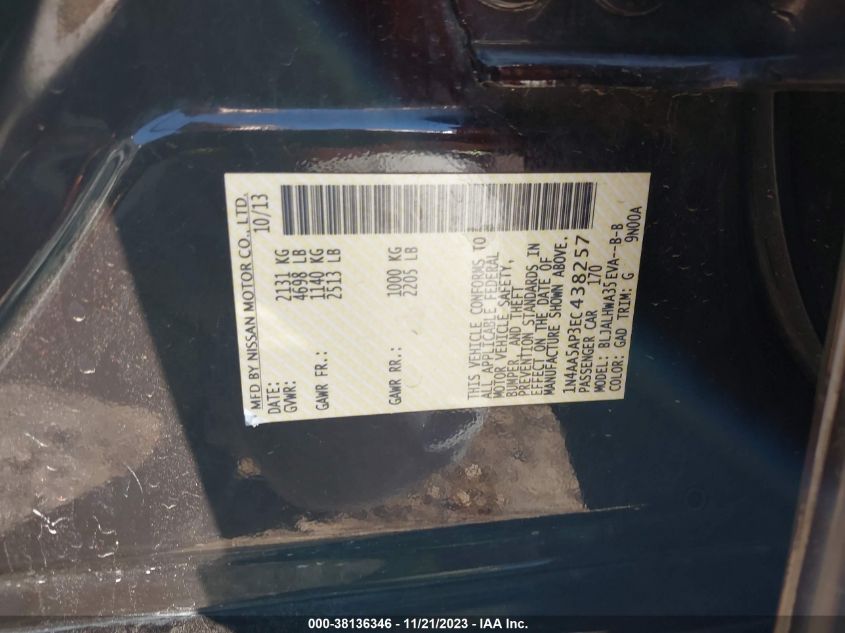 2014 NISSAN MAXIMA 3.5 SV - 1N4AA5AP3EC438257