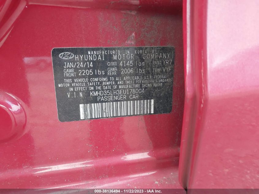 2014 HYUNDAI ELANTRA GT - KMHD35LH3EU178004