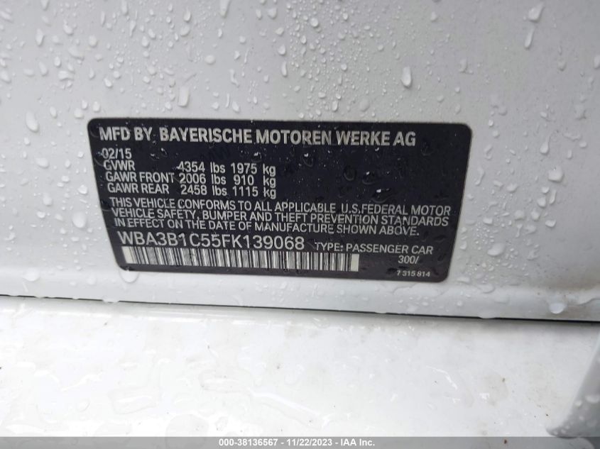 2015 BMW 320I - WBA3B1C55FK139068