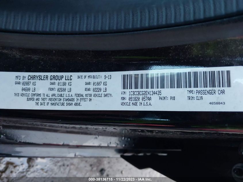 2014 CHRYSLER 200 LIMITED - 1C3CCBCG2EN134435