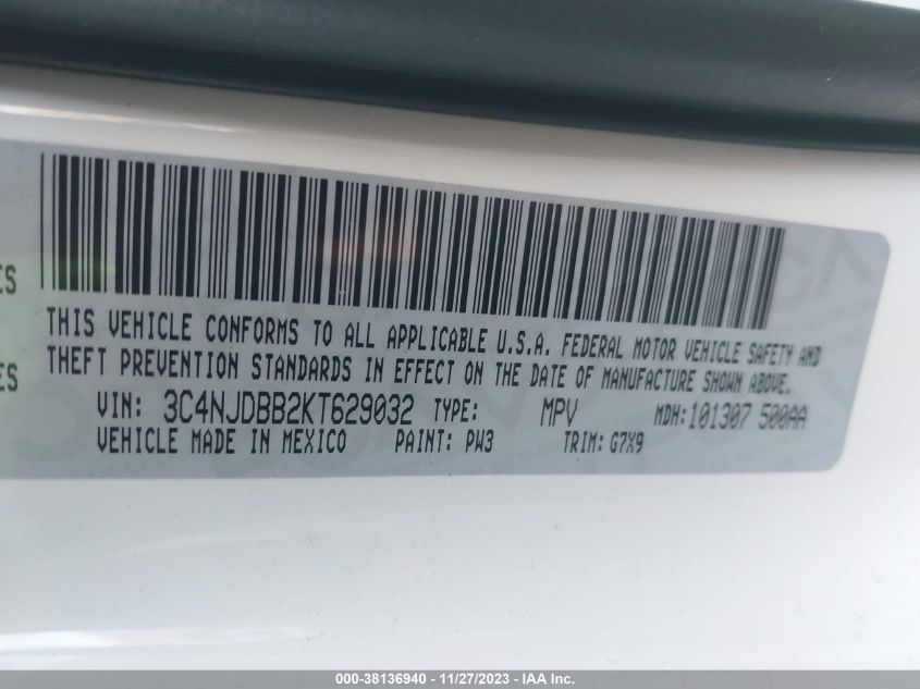 2019 JEEP COMPASS LATITUDE 4X4 - 3C4NJDBB2KT629032
