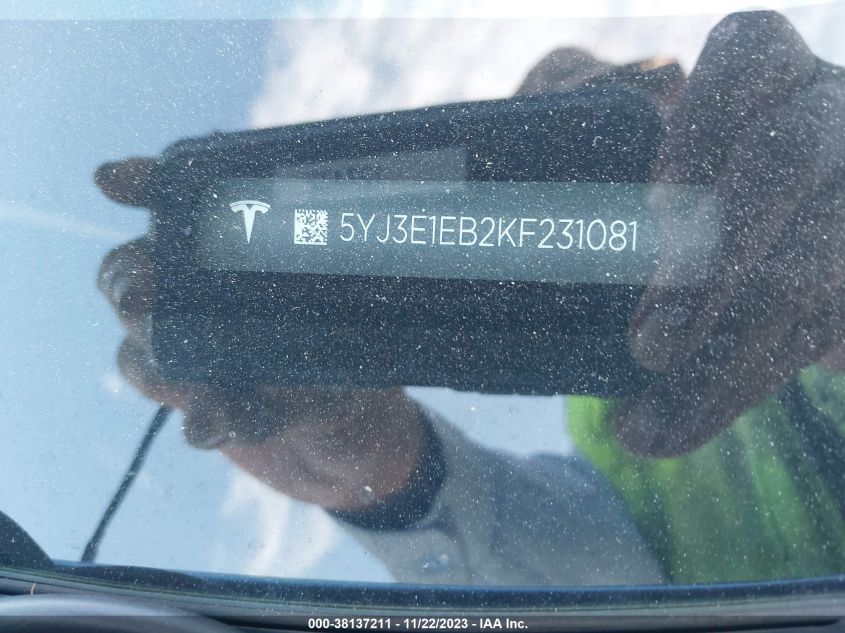 2019 TESLA MODEL 3 LONG RANGE/PERFORMANCE - 5YJ3E1EB2KF231081