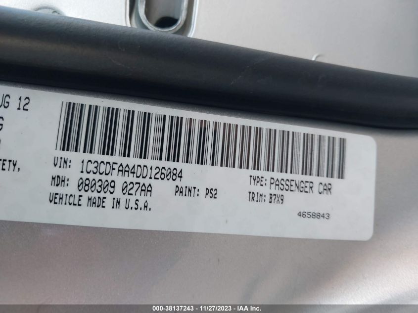 2013 DODGE DART SE/AERO - 1C3CDFAA4DD126084